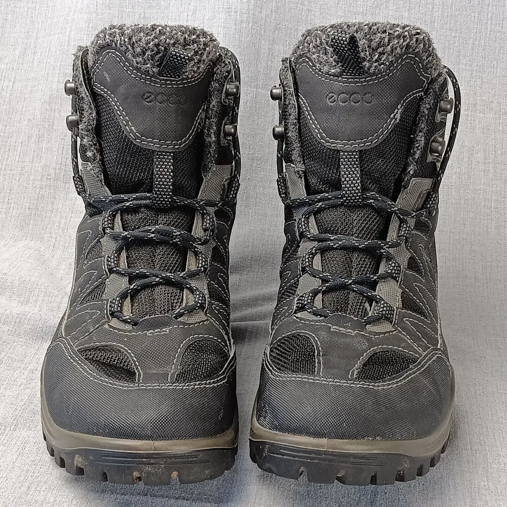 Ecco Xpedition III Gore Tex Lace Up Hiking Boots In Black US Size 8-8.5 Flaws